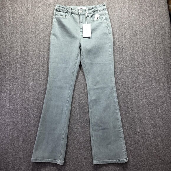 Flying Monkey Black Label Jeans Womens 28 Sage Green Bootcut Stretch High Rise - Picture 1 of 9